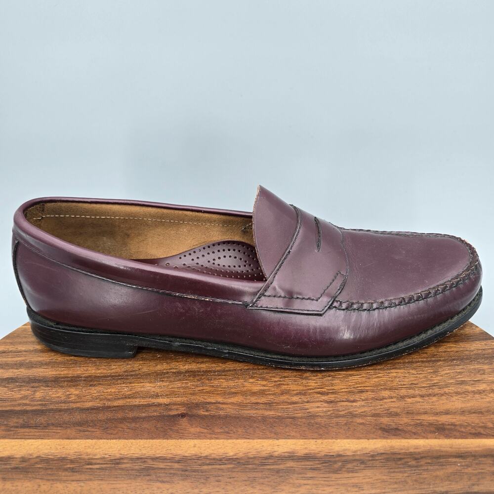 G.H. Bass Weejuns Penny Loafers Mens 14 D Burgundy Leather Moc Toe Logan Shoes